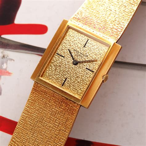 patek philippe ref 3491|Patek Philippe. A Fine 18k Gold Rectangular.